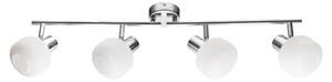 Lampada da soffitto con paralumi bianchi scanalati Andrus, bianco-argento, 4xE14x40W, metallo, dimensioni: 19x76x8 cm, IP20, Candellux