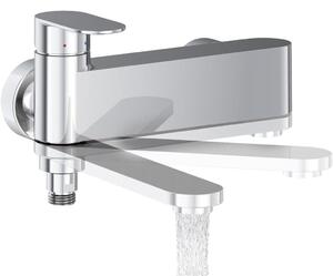 Miscelatore monocomando nero per lavabo, con doccetta, design moderno