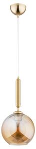 Lampada a sospensione GRALL oro-ambra 1xE27x15W in vetro, dimensioni: 95x20x20 cm, IP20, Alfa