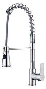 Rubinetto da cucina professionale con soffione estraibile, colore argento