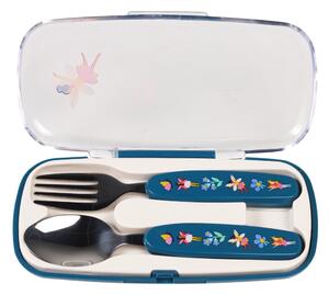 Posate per bambini blu in acciaio inox 2 pz Fairies in the Garden – Rex London