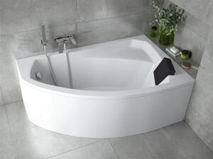 Vasca da bagno angolare 130x85 destra con grembiule in acrilico, set di scarico e piedini GRATIS | Set completo 5in1 Vasca da bagno originale in acrilico Siphon | BADLAND RIMA