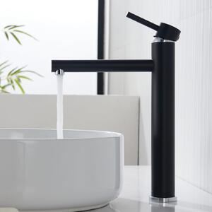 Rubinetto da lavabo di alta qualità, nero, dal design elegante e a risparmio idrico