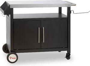 Carrello per barbecue BBQ-Toro 103,5 x 59 x 81 cm, argento/nero Tavolo per barbecue con ampia superficie di lavoro