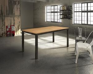 BERNARD - tavolo da pranzo moderno allungabile in metallo e rovere 90x160/220