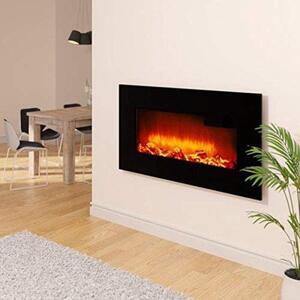 Stufa elettrica a legna 13,5 x 66 x 43 cm, nera, 900 W