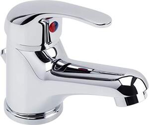 Miscelatore per lavabo – in ottone cromato – con scarico a bassa altezza – completo di kit di scarico