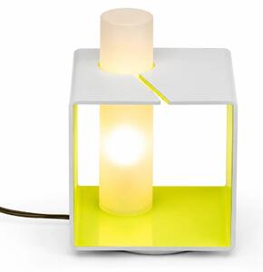 Lampada da tavolo design, verde e bianca, dimmerabile – vetro e metallo – attacco G9 – RELCO G9. Potenza: max. 60 W. Lampadina: non inclusa. 230V. Colore: verde/bianco. Forma: quadrata