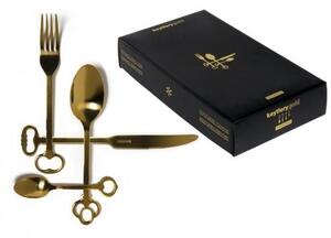 SET 24 POSATE SELETTI ACCIAIO INOX 18/0 GOLD KEYTLERY ART 07374