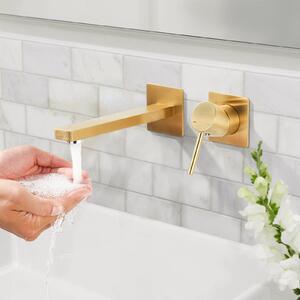Rubinetto monocomando per lavabo da incasso, in ottone, a due fori, con aeratore estraibile