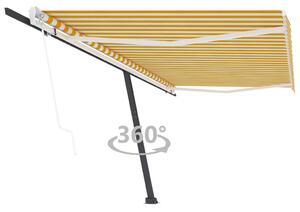Tenda da Sole Autoportante Automatica 500x300 cm Gialla Bianca