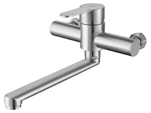 Rubinetto da cucina a parete, acciaio inossidabile, girevole a 360°