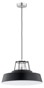 Lampada a sospensione IZOLA nera-cromata-bianca 1xE27x15W in metallo, dimensioni: 75x40x40 cm, IP20, Alfa