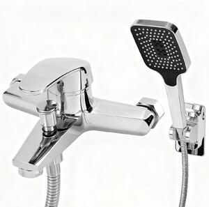 Rubinetto da bagno con doccetta manuale e miscelatore monocomando, portata di 15 litri al minuto