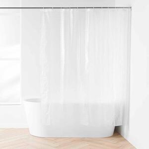 Tenda Doccia Vasca Bianca In Poliestere 180 X 200cm Tendina Bagno Con Ganci