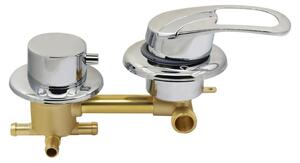 Miscelatore per doccia da incasso, realizzato in ottone, con 4 uscite, adatto per set doccia con tubazioni da 10 cm