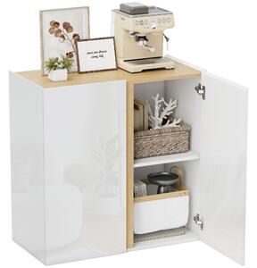 HOMCOM Credenza, Sideboard con ante Soft-Close, ripiano adattabile, per Soggiorno, Cucina, Sala da Pranzo, Bianco | Aosom Italy