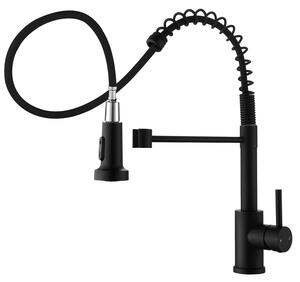 Rubinetto da cucina estraibile, girevole a 360°, colore nero