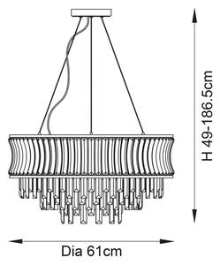 Endon 104530 - Lampadario con catena 9xE14/6W/230V, cromo lucido