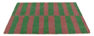 Zerbino in fibre di cocco 40x60 cm Pink & Green Half Stripes – Artsy Doormats