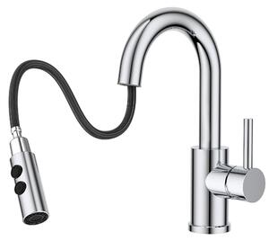 Rubinetto da bagno con doccetta estraibile, girevole a 360°, miscelatore monocomando
