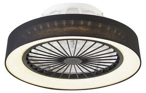 Ventilatore da soffitto nero 47cm con LED dimmerabile con telecomando - Emily