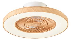 Ventilatore da soffitto stampa legno 60cm incl. LED dimmerabile con telecomando - Climo