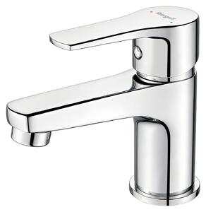Rubinetto da bagno Ibergrif cromato - Miscelatore compatto per acqua fredda e calda, rubinetto monocomando per lavabo da bagno degli ospiti con cartuccia in Vetroceramica, a risparmio idrico, inclusi tubi flessibili G 3/8, M11057