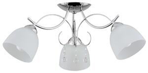 Lampada da soffitto OTELIA cromata bianca 3xE27x15W in metallo, dimensioni: 25x60x60 cm, IP20, Alfa
