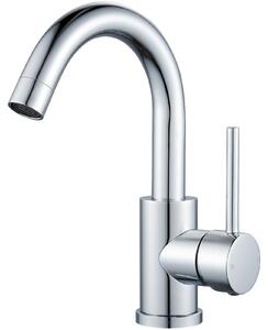 Miscelatore per bagno, girevole a 360° | Rubinetto per lavabo in acciaio inossidabile, con altezza del beccuccio di 150 mm