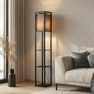 Lampada da terra Birta Lindby, Nero, Soggiorno / Sala da pranzo, Legno, Moderno, Lampada da terra