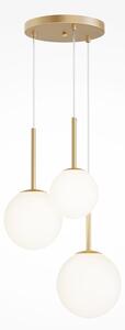 Maytoni Lampada a sospensione moderna in metallo con 3 pendenti in vetro rotondi Basic Form - 40W ORO