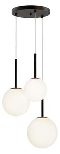 Maytoni Lampada a sospensione moderna in metallo con 3 pendenti in vetro rotondi Basic Form - 40W NERO