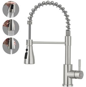Rubinetto da cucina con soffione, alta pressione, 3 getti, girevole a 360°