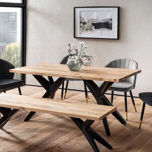 Tavolo da pranzo WOHNLING 120x60x76 cm in legno massiccio di acacia tavolo da pranzo in metallo tavolo da cucina in stile loft con gambe in metallo tavolo in legno tavolo industriale piccolo tavolo da pranzo