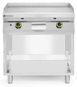 Piastra grill a gas, liscia, con mobiletto chiuso su 3 lati, HENDI, Kitchen Line, 10kW, 800x700x(H)900mm