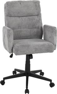 Sedia da ufficio >Charly< con molle insacchettate, grigia, tessuto cordato - 64x96x64 cm (LxAxP)