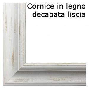 Art Maiora Capezzale moderno dipinto a mano su tela "Letizia" 110x65 Cornice in legno decapata liscia