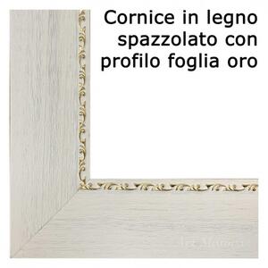 Art Maiora Capezzale moderno dipinto a mano su tela "Letizia" 110x65 Cornice in legno spazzolato con profilo foglia oro