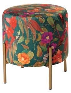 "L'Oca Nera" pouf elegante con decoro floreale aragosta