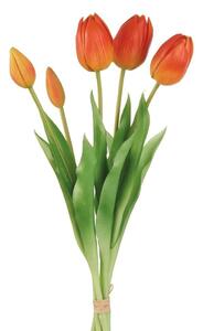 L' ocanera fiore decorativo bouquet tulipani arancioni h 40 set 4 pezzi