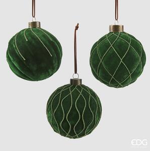 EDG - Enzo De Gasperi addobbo di natale palla velvet set 3 palline d.10