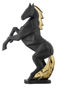 Bongelli preziosi piccola Scultura in marmorino moderna Cavallo stilizzato h 13 - varie colorazioni NERO ORO