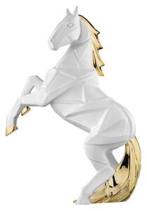 Bongelli preziosi Scultura in marmorino moderna Cavallo stilizzato h 35 - varie colorazioni BIANCO ORO