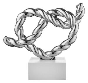 Bongelli preziosi piccola Scultura in marmorino collezione Nodi - 4 varianti ARGENTO BASE BIANCA