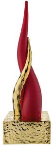 Bongelli preziosi Corno portafortuna Intrecciato base elegante h 20 - varie colorazioni ROSSO ORO