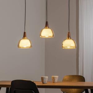 Lucea Lampada a sospensione Ermo, lineare, a 3 luci, ottone, lunghezza 81 cm