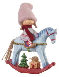 L'ocanera Bambina su cavallo a dondolo "Aria di Natale"