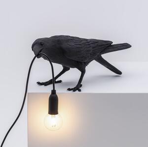 "LAMPADA IN RESINA BIRD LAMP 33,5X11,5X10,5 PLAYING BLACK ART. 14736"