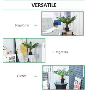 Outsunny Palma Decorativa in Plastica, Pianta Tropicale Finta con Vaso, Ideale per Abbellire Interni/Esterni, Ф16 x 60cm
